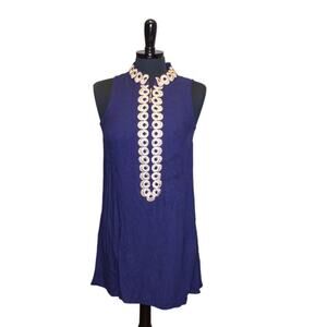 Lilly Pulitzer Royal Blue Mini Dress with Gold Details